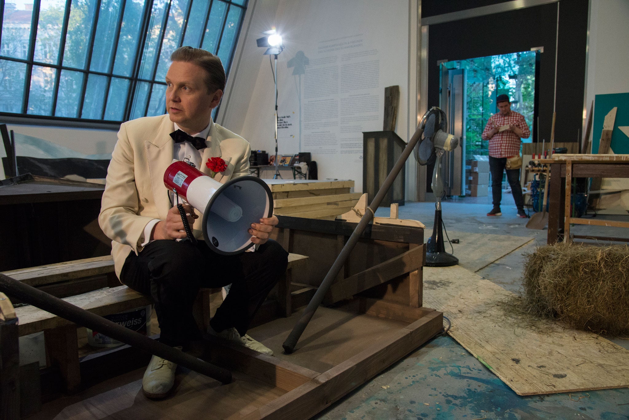 Action man: Ragnar Kjartansson at his temporary studio in Vienna