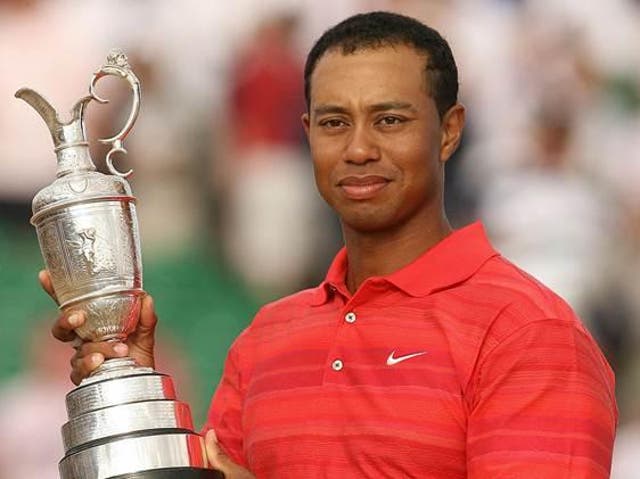 Tiger Woods sporting the Nike brand in better days 