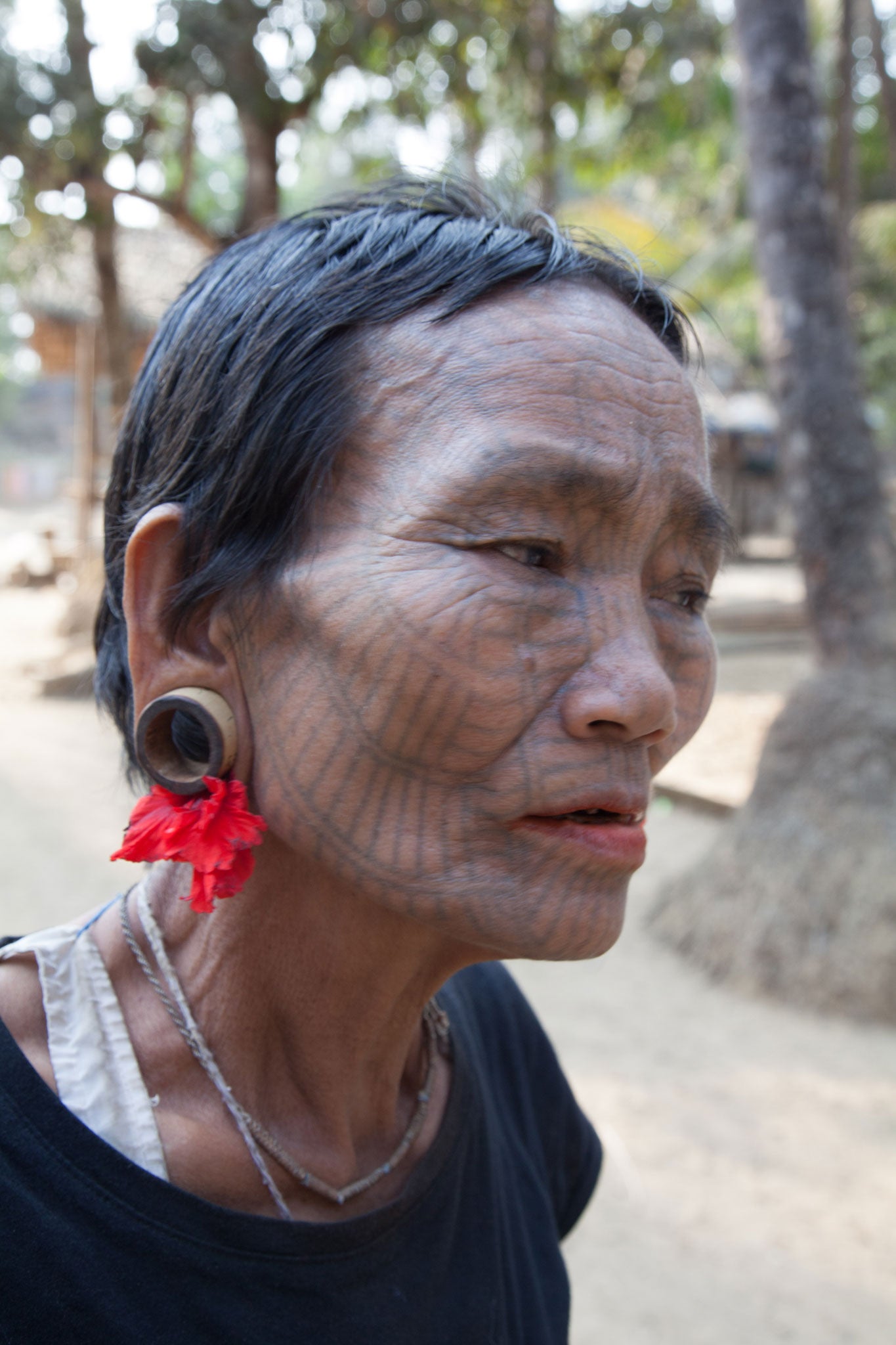 A woman in a village along the Limro River