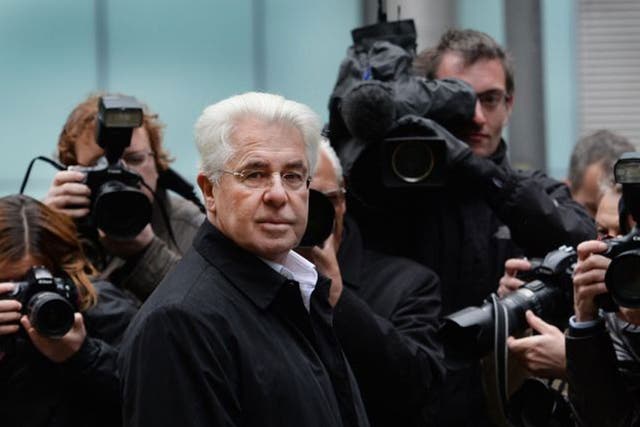 Max Clifford pictured outside Southwark Crown Court,in London,during his trial