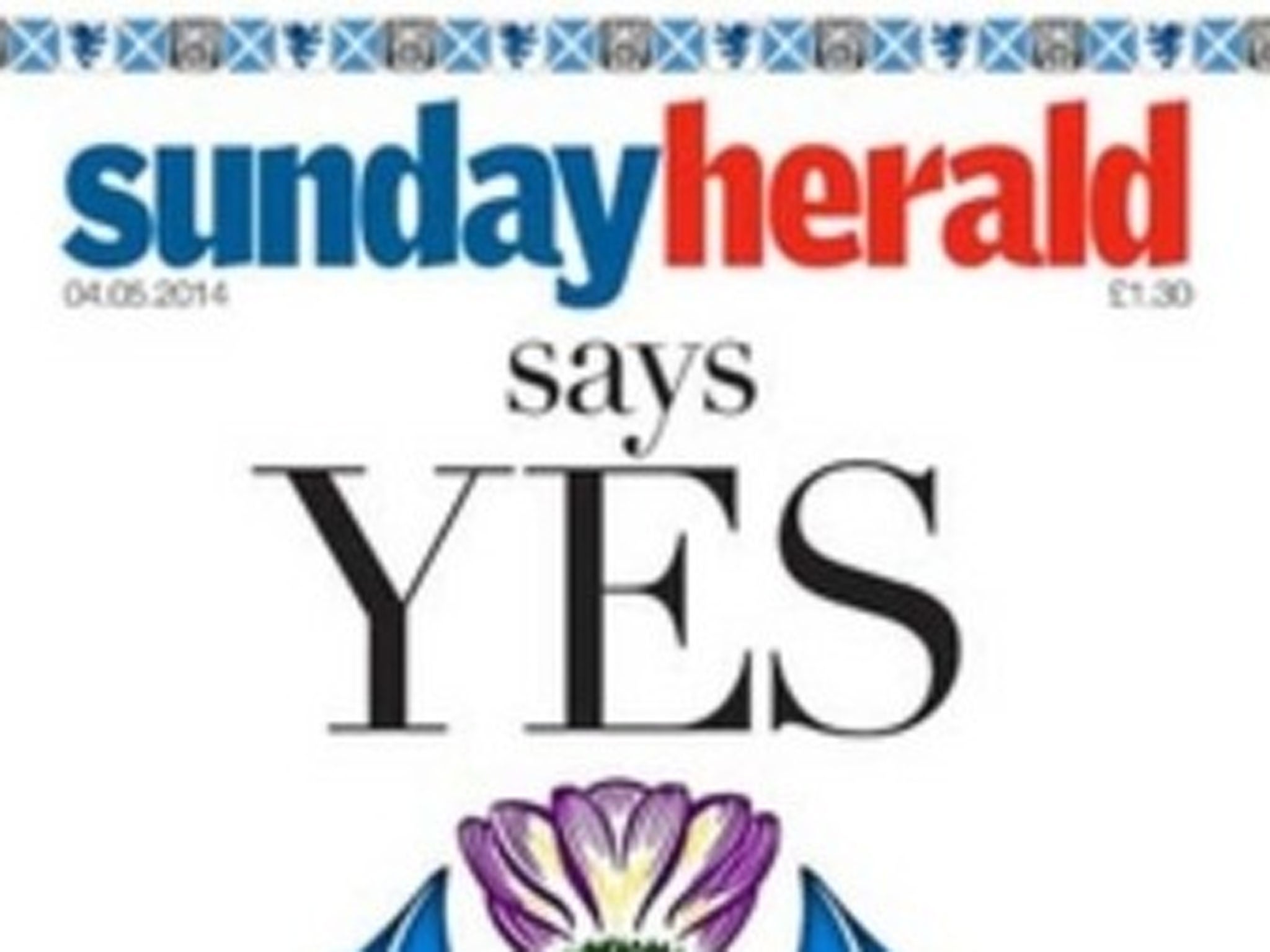 The Sunday Herald's front page