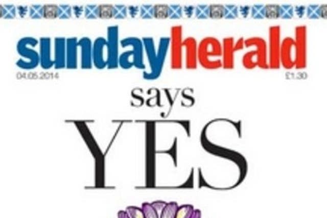 The Sunday Herald's front page