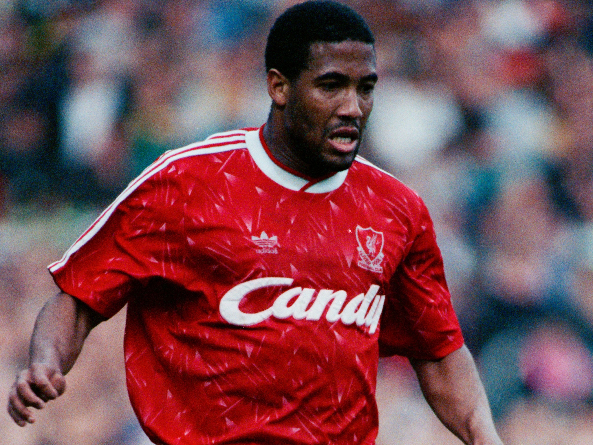 John Barnes in action for Liverpool in 1990