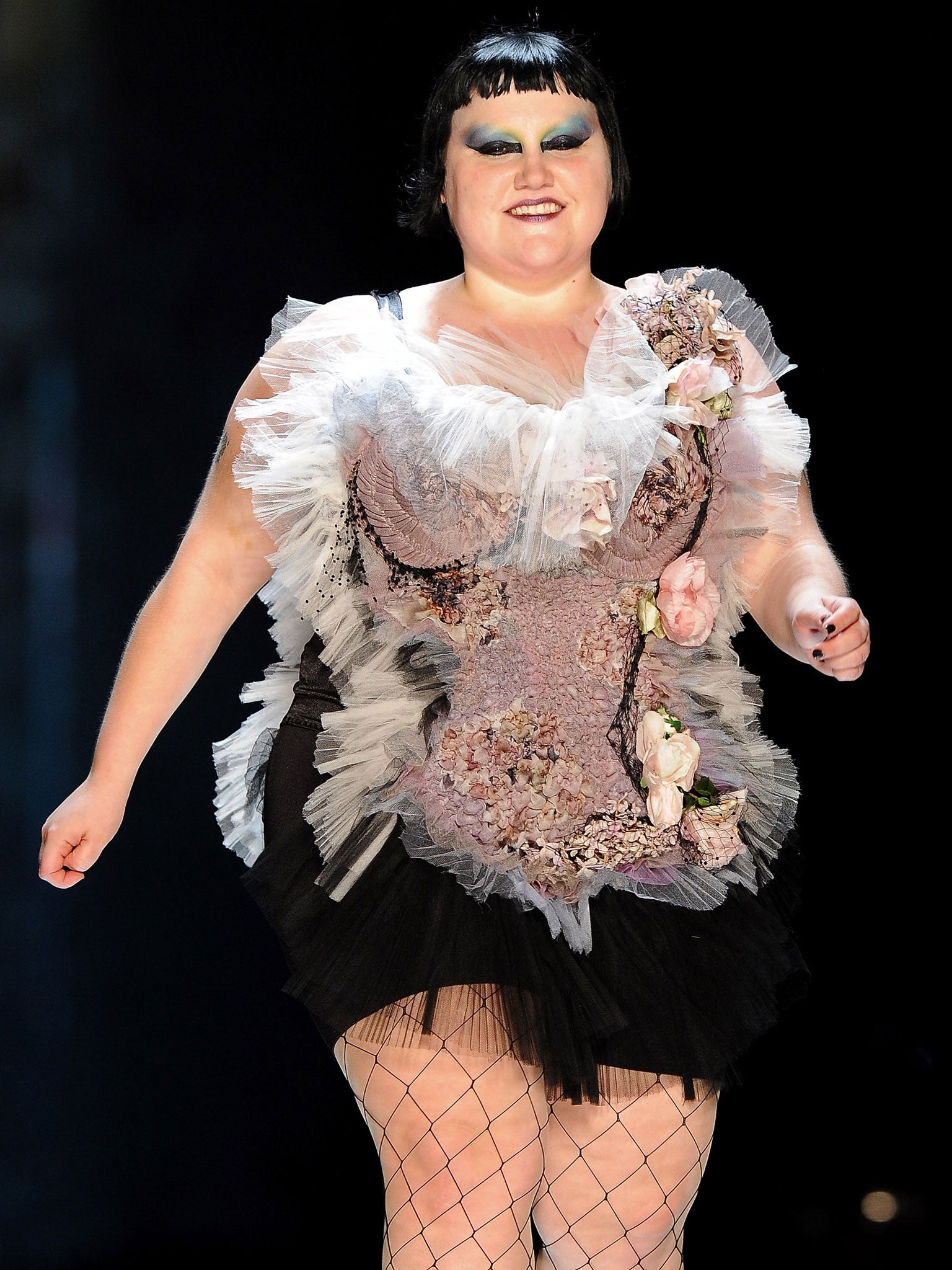 Beth Ditto models for Jean Paul Gaultier