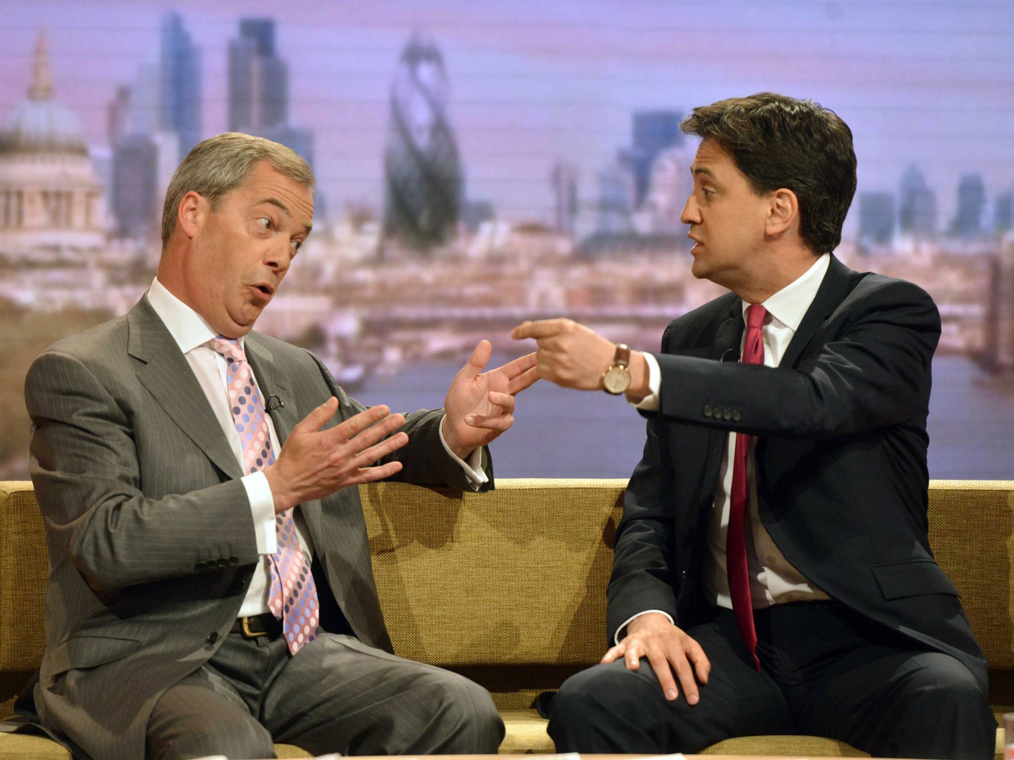 Nigel Farage debates with Labour’s Ed Miliband on ‘The Andrew Marr Show’