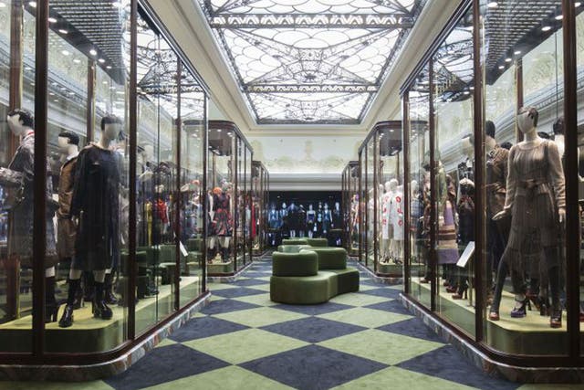 In the round: scenes from the Pradasphere installation on the fourth floor of Harrods, London