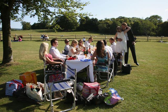 Upper crust: picnickers at Glyndebourne