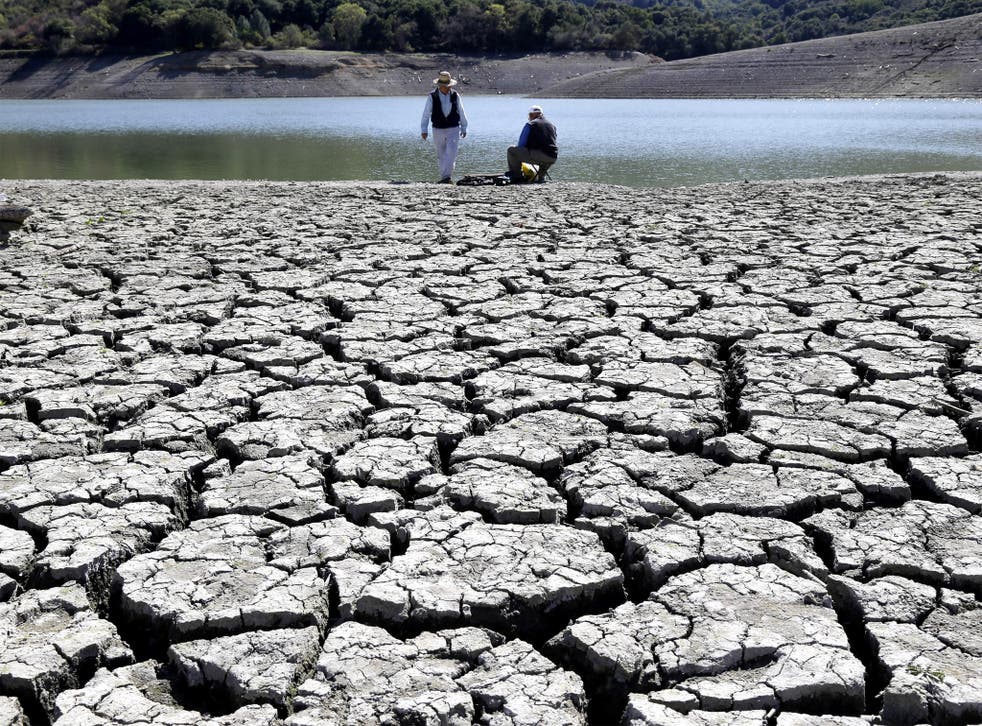 The dry bed of the Stevens Creek Reservoir in Cupertino, California cracks in the summer heat. The decade from 2001 to 2012 was the warmest on record in the United States