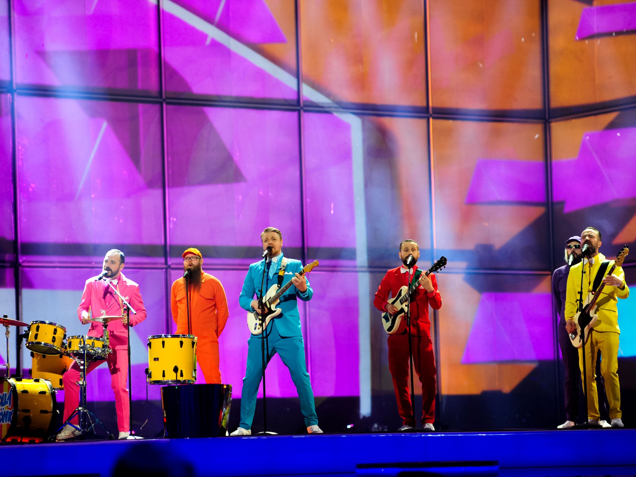 A dress rehearsal of the First Semi-Final for the Eurovision Song Contest in Copenhagen, Denmark