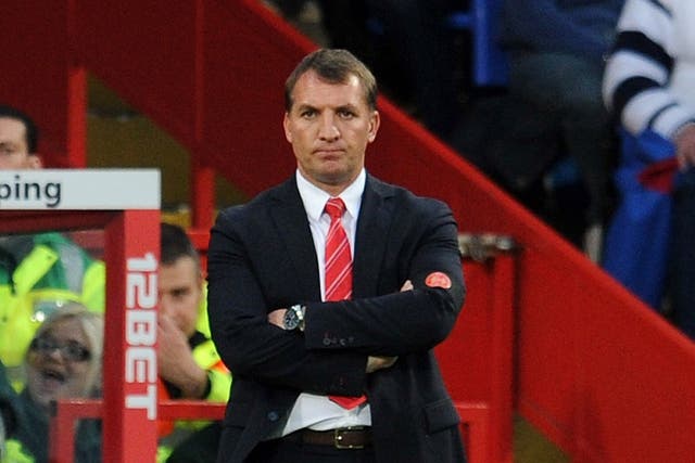 Brendan Rodgers looks on from the touchline