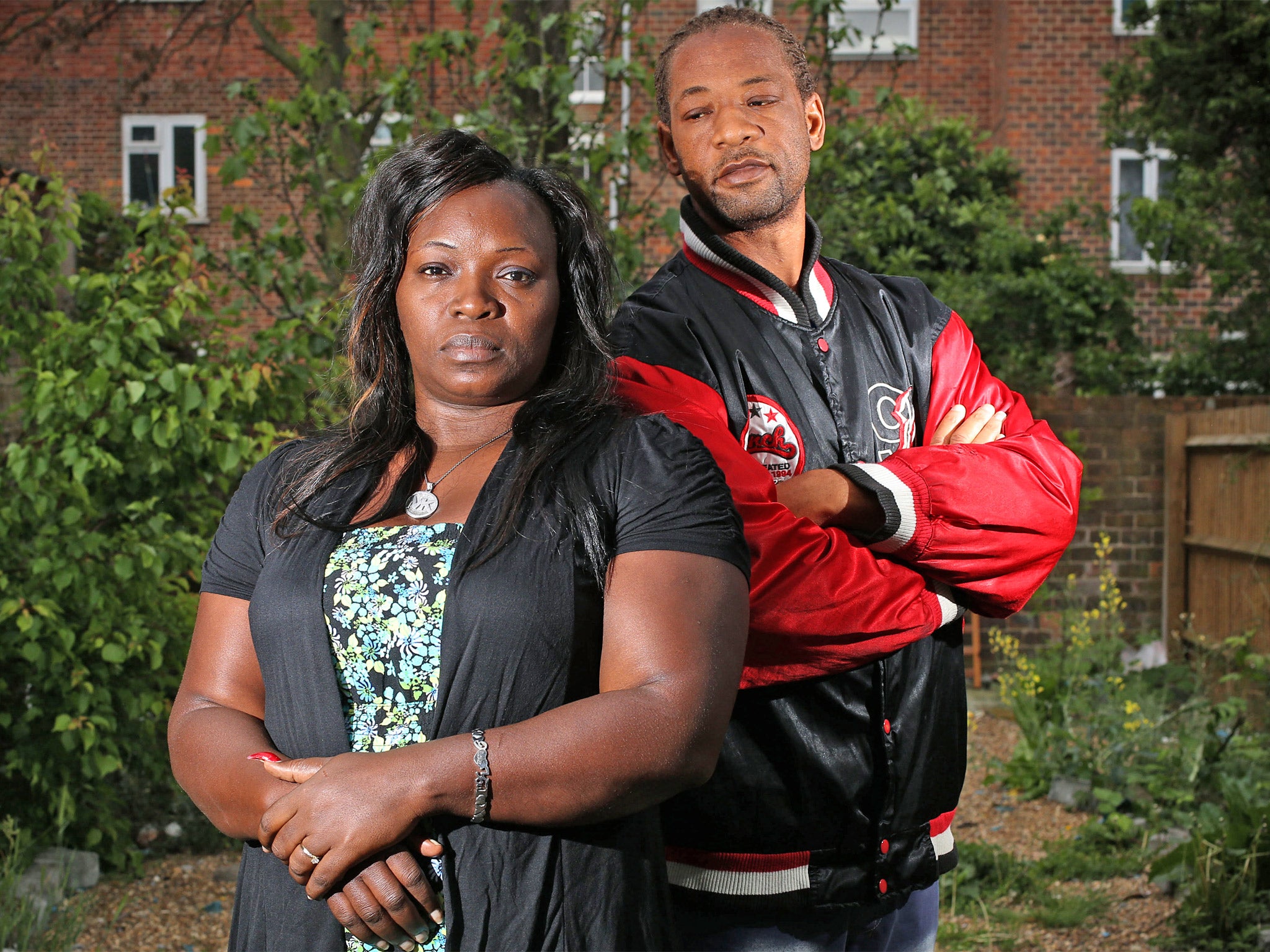 Oliver Cameron with his sister, Keisha Rushton, at his home in London