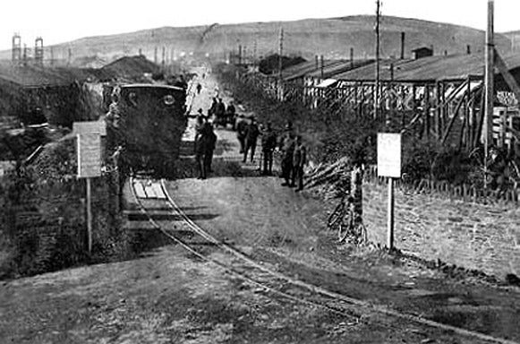 The railway line running the length of the access road into Knockaloe, the biggest camp in the British Isles