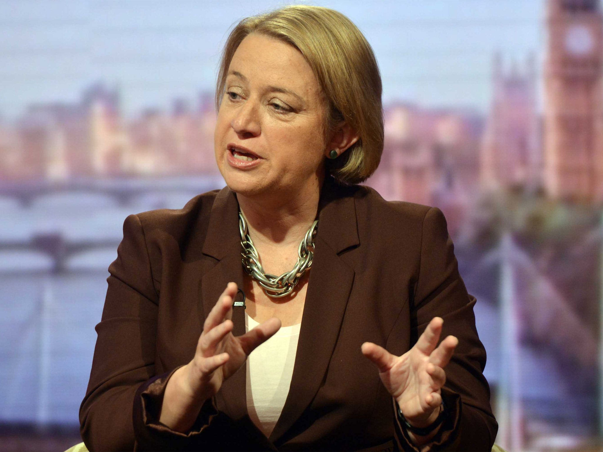Natalie Bennett leader of the Green Party of England and Wales appears on the 'Andrew Marr Show' last month
