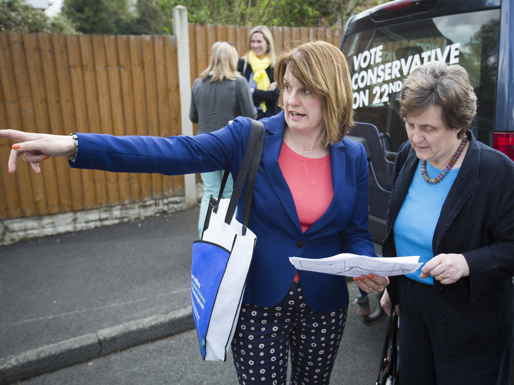 Rachel Maclean (left), Conservative candidate for Northfield in Birmingham, preparing to canvas in the Kings Norton area of the constituency