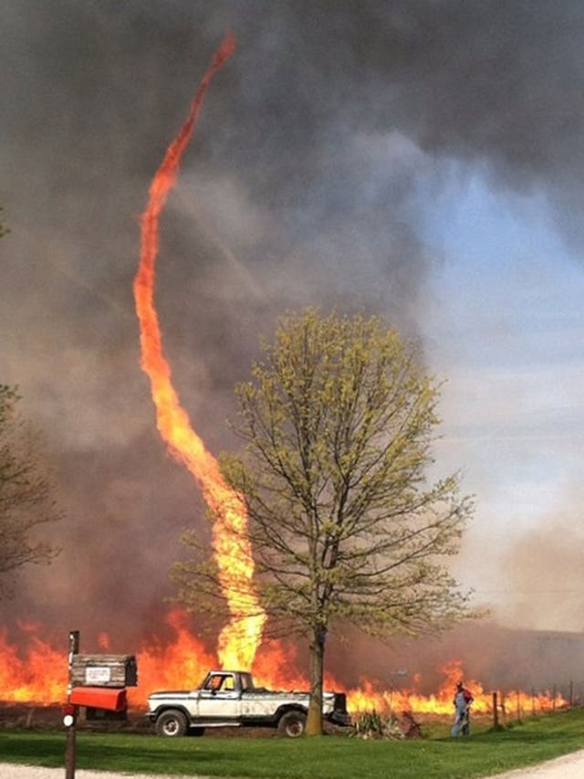 The snap of the fire twister uploaded to Instagram