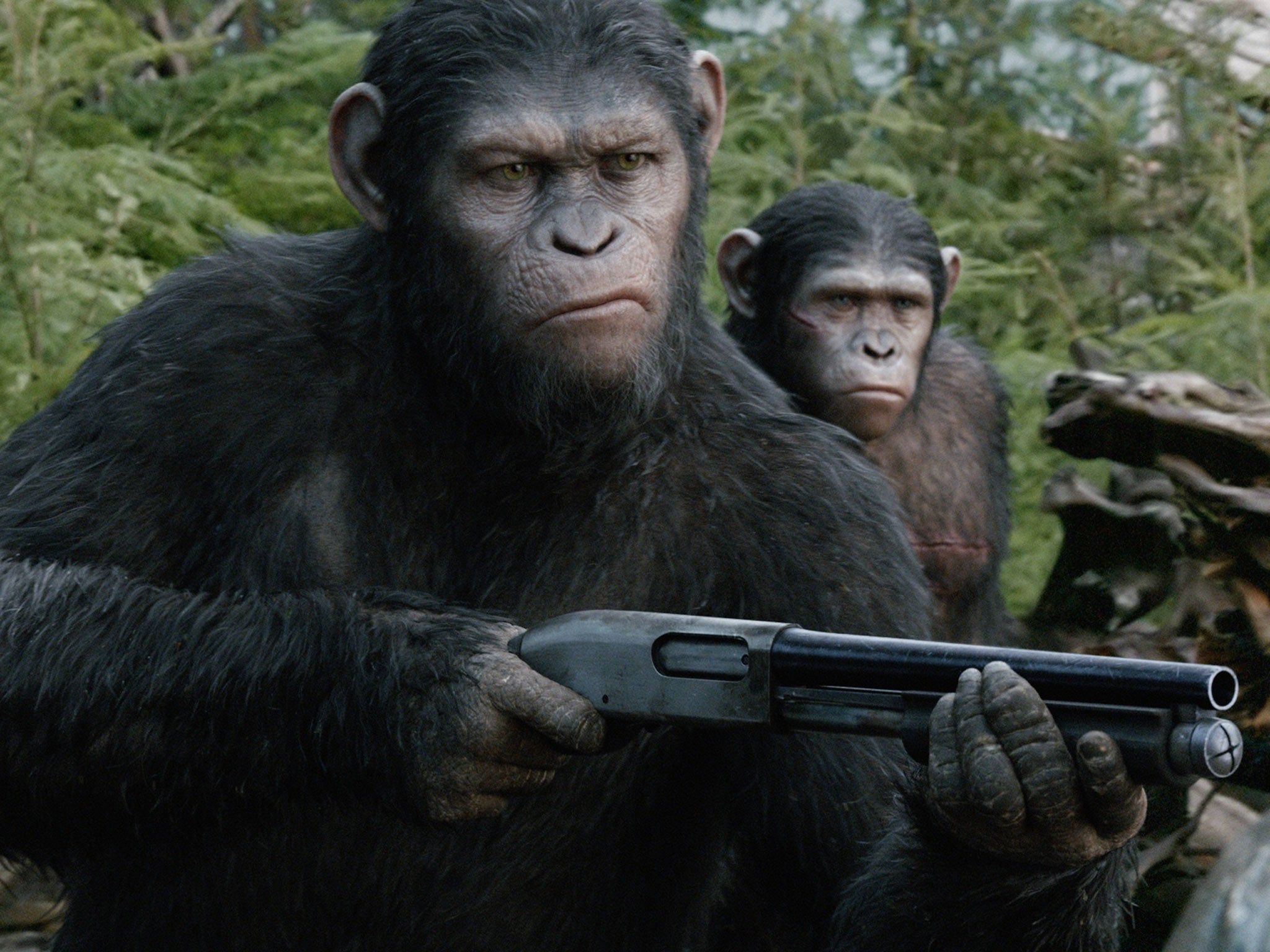 A still from the worldwide Dawn of the Planet of the Apes trailer debut