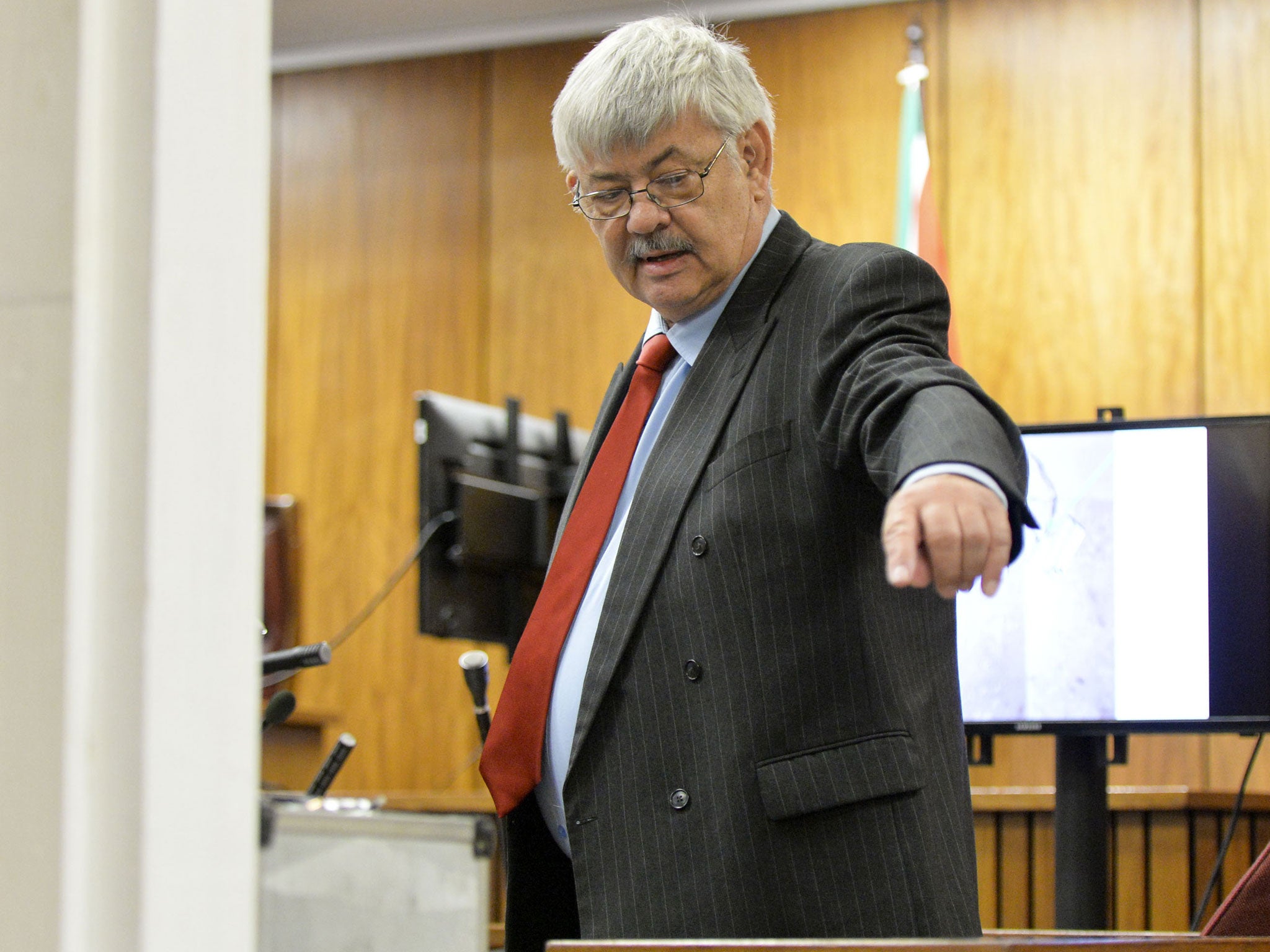 Wollie Wolmarans giving evidence in the Pretoria High Court on May 9, 2014 in Pretoria, South Africa
