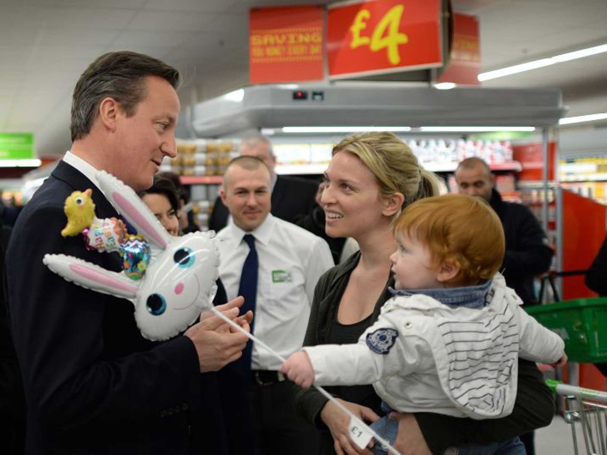 You talk, aisle listen: Cameron gets down with the kids, and their mums, at Asda