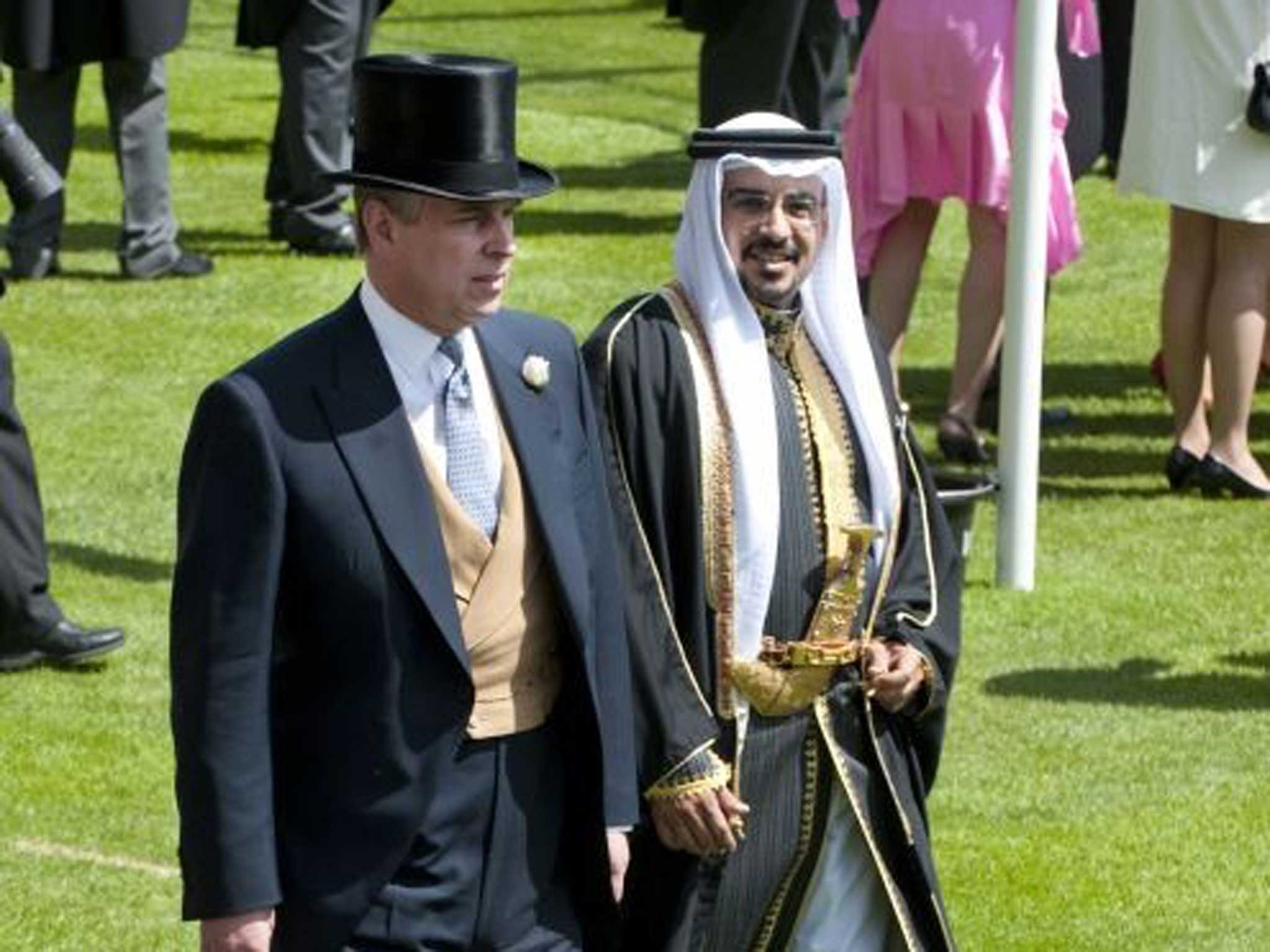 Royal alliance: Prince Andrew with Bahrain’s Crown Prince Salman bin Al-Khalifa at Royal Ascot in 2010