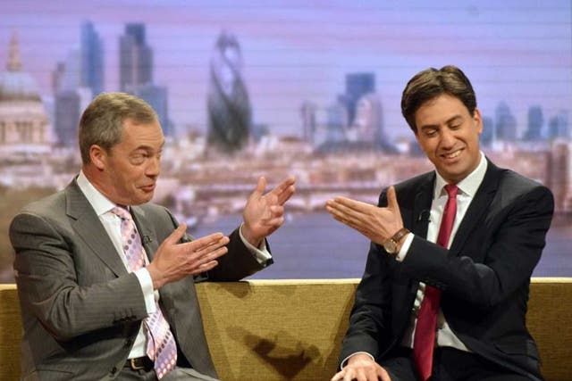 Making way: Ed Miliband has all but conceded Newark, allowing Nigel Farage’s Ukip party a free run at the Tories