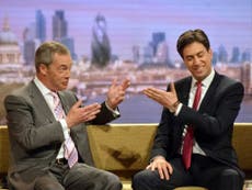 Farage calls for one-on-one TV debate after Miliband