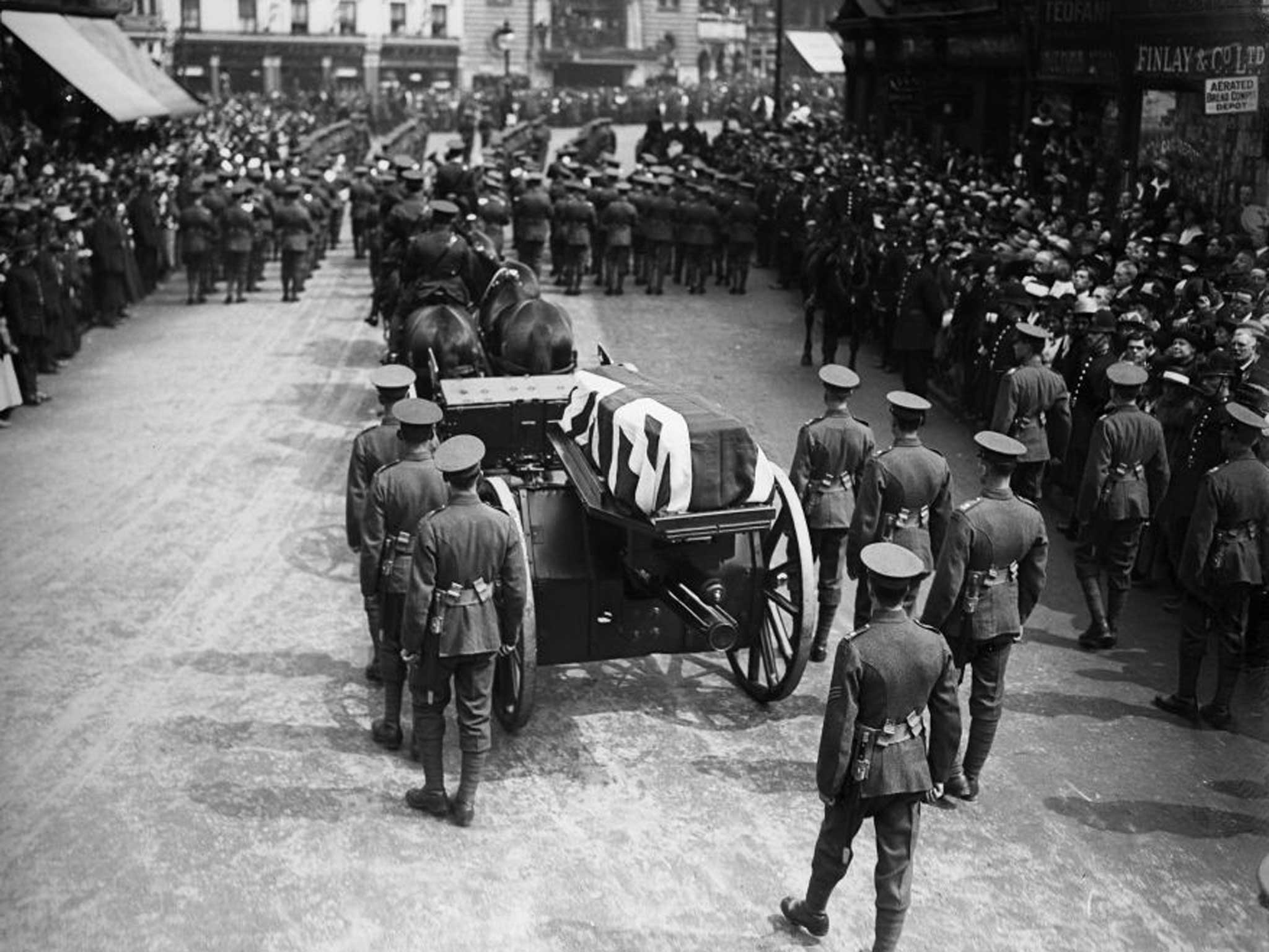 Her funeral cortege in London in May 1919