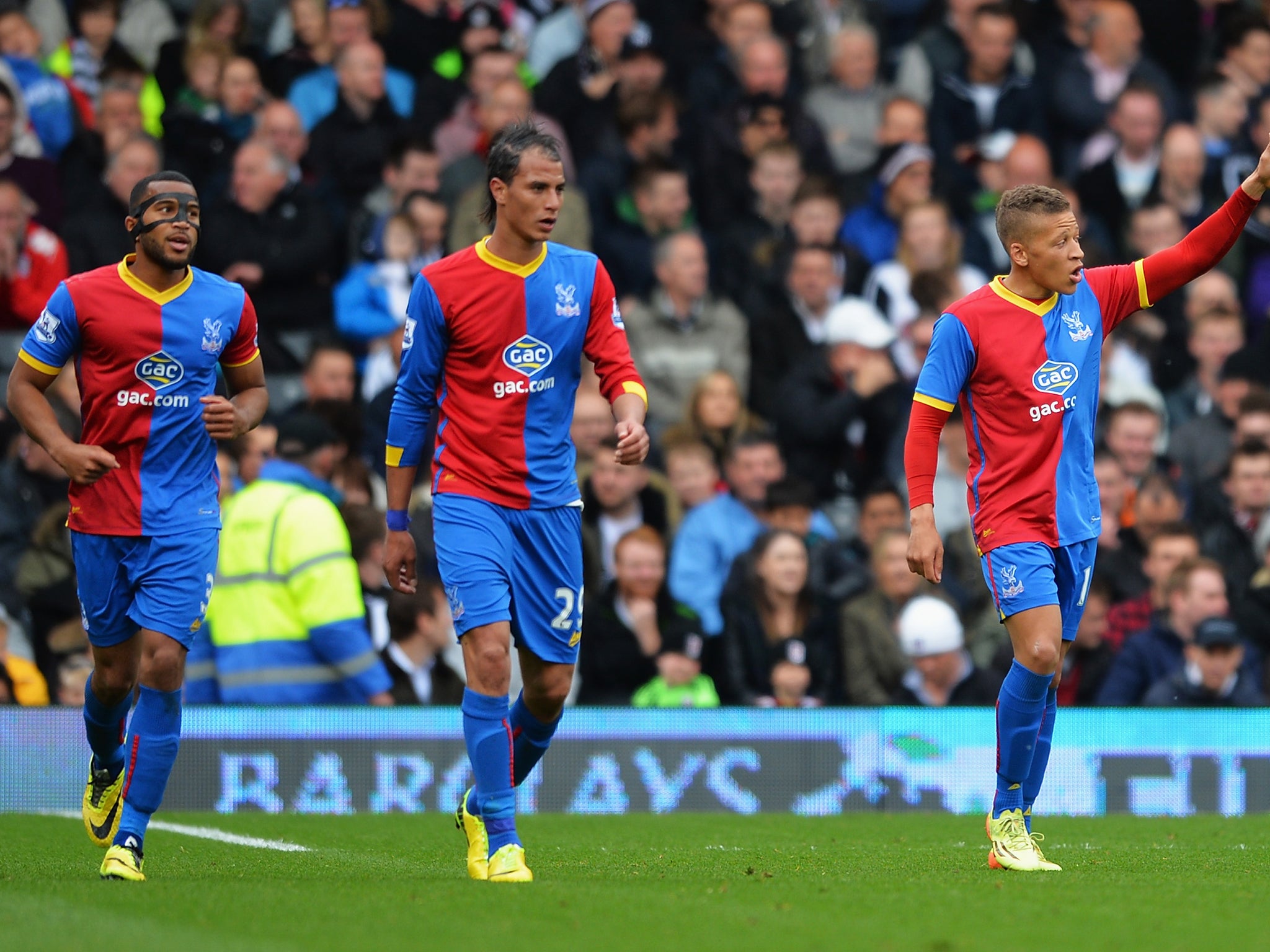 Dwight Gayle celebrates scoring for Crystal Palace