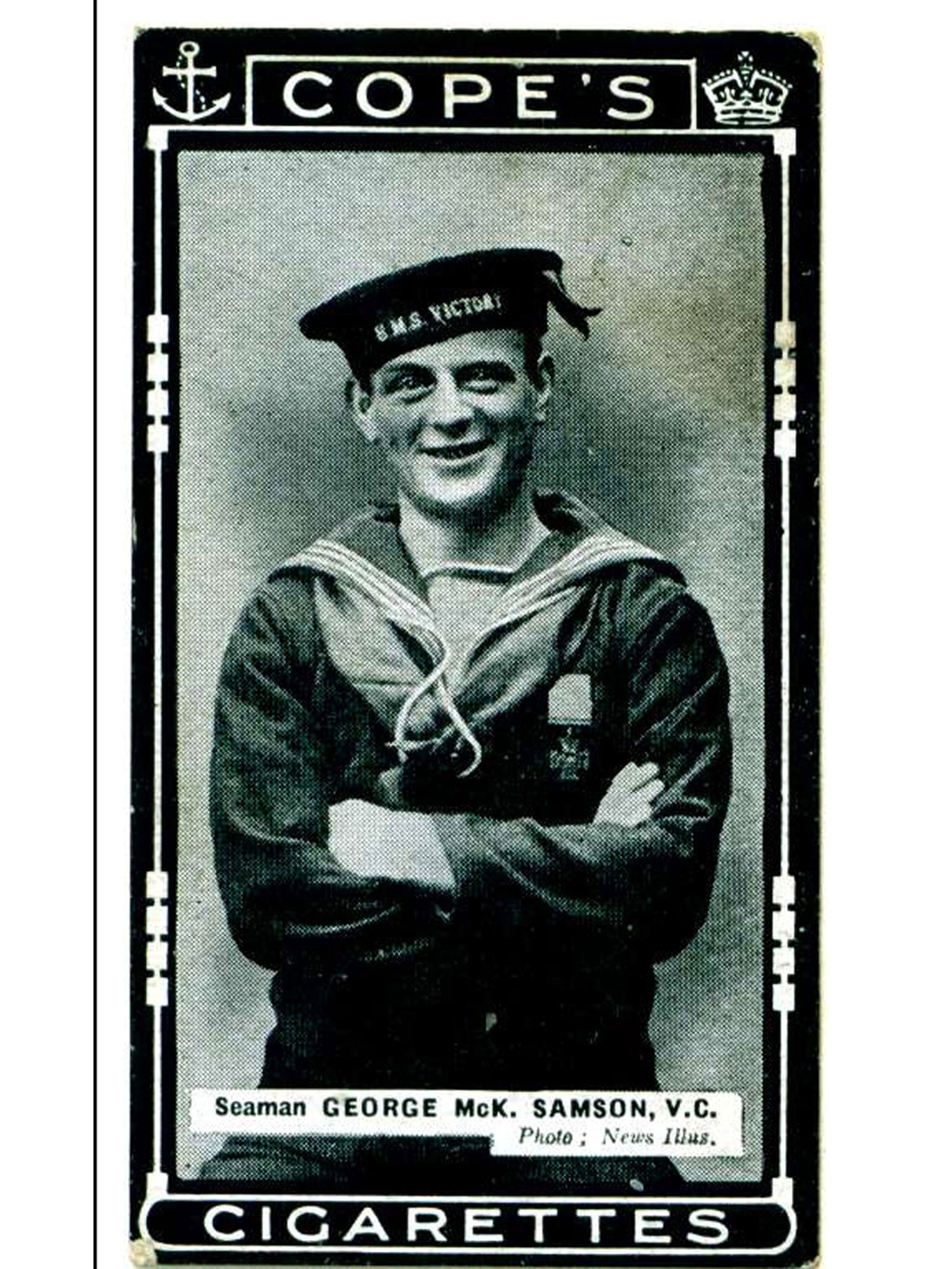 George Samson is celebrated on a cigarette card of the time