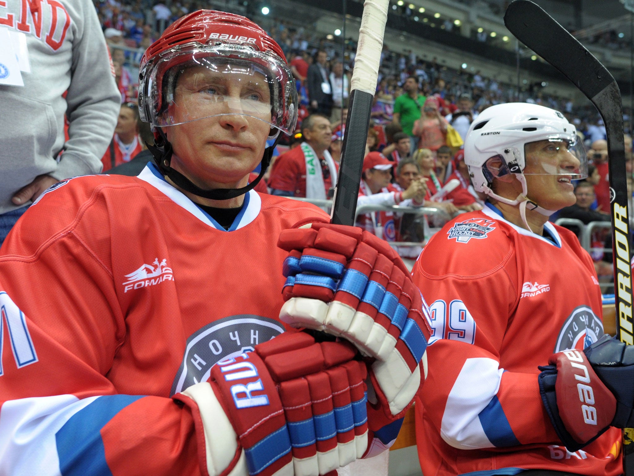 Putin's favourite sport is ice hockey (AP)