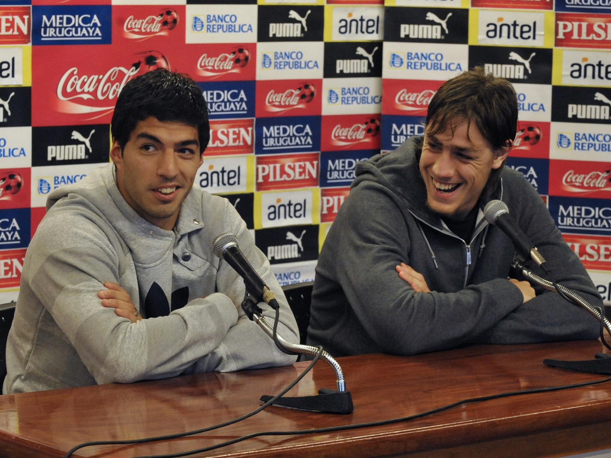 Luis Suarez and Sebastian Coates have been named in the Uruguay World Cup squad