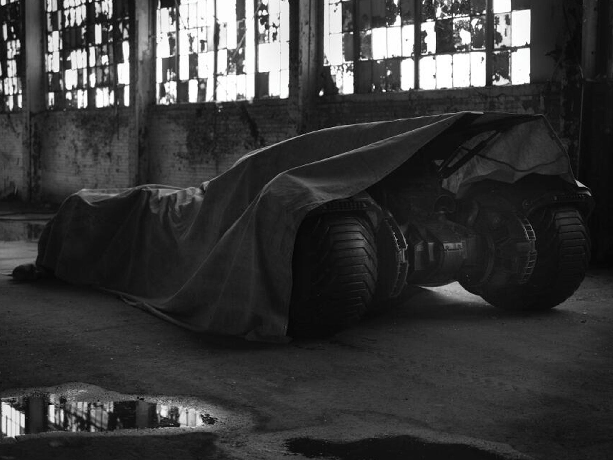 Batman vs Superman director Zack Snyder teased this image of the batmobile on Twitter but the movie is not due until 2016