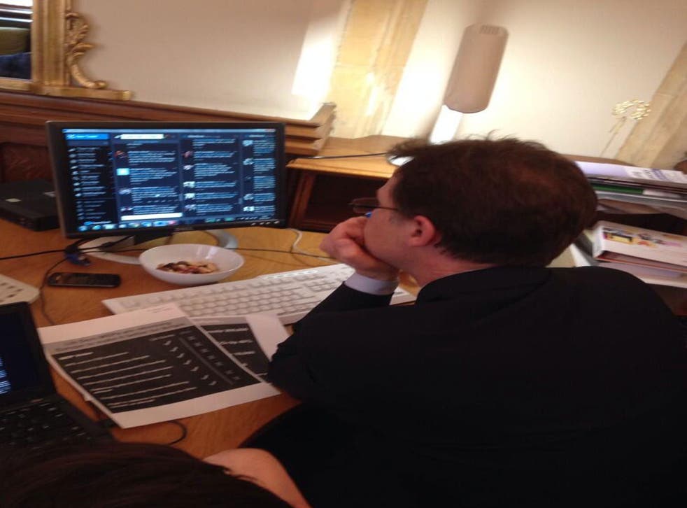 Nick Clegg tweeted a picture of himself to prove he was doing the chat.