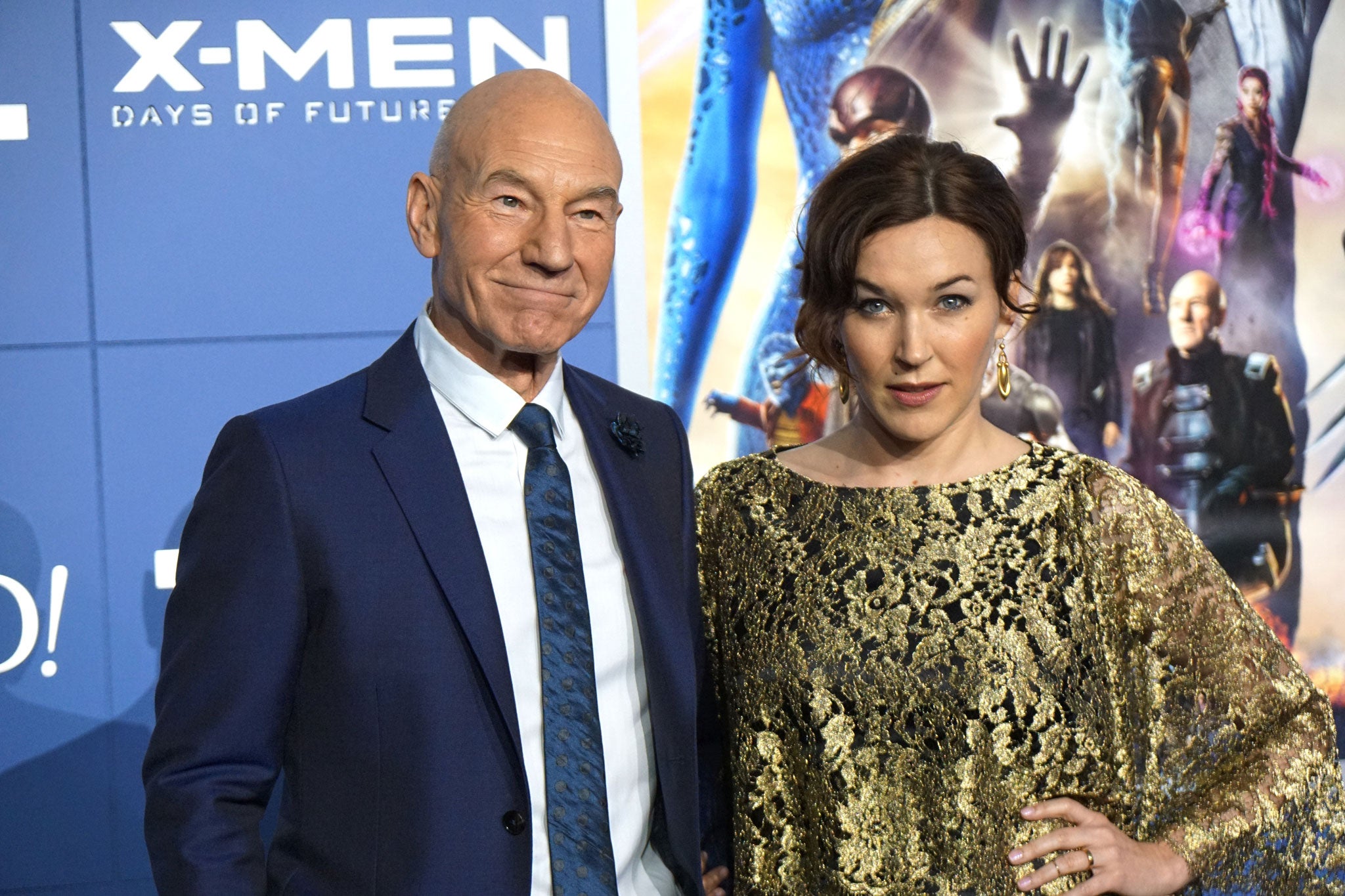 Patrick Stewart with wife Sunny Ozell at the X-Men: Days Of Future Past premiere in New York, May, 2014
