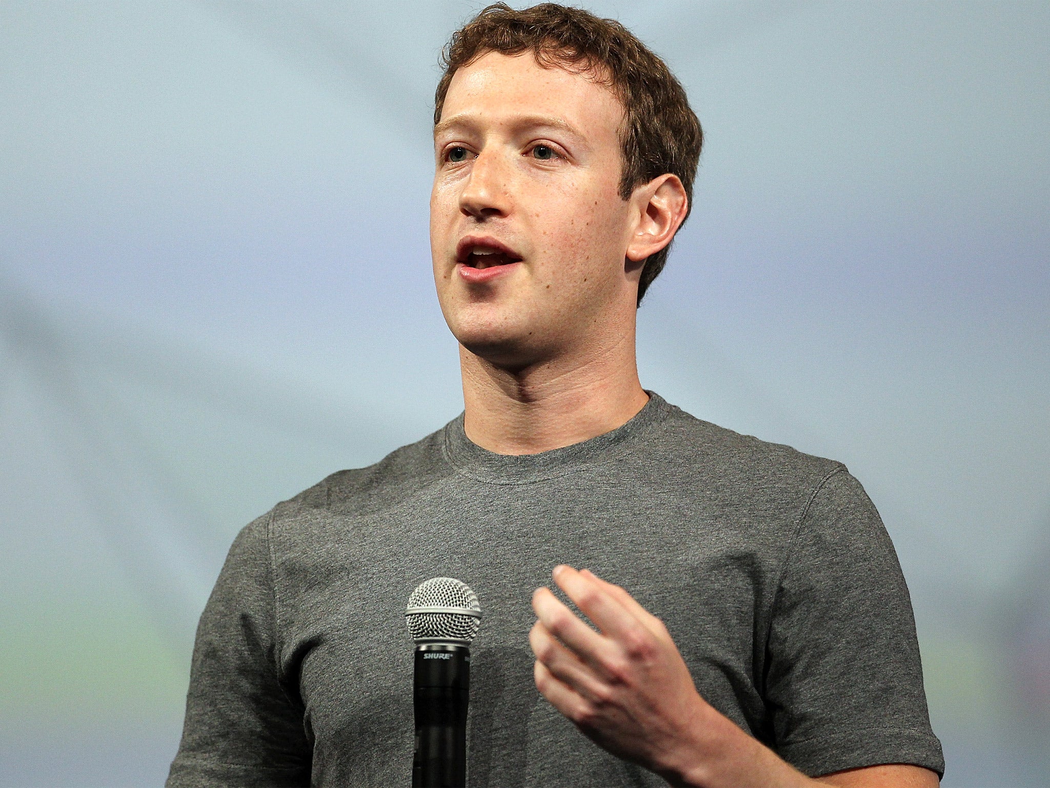 Facebook CEO Mark Zuckerberg speaking at a conference in San Francisco