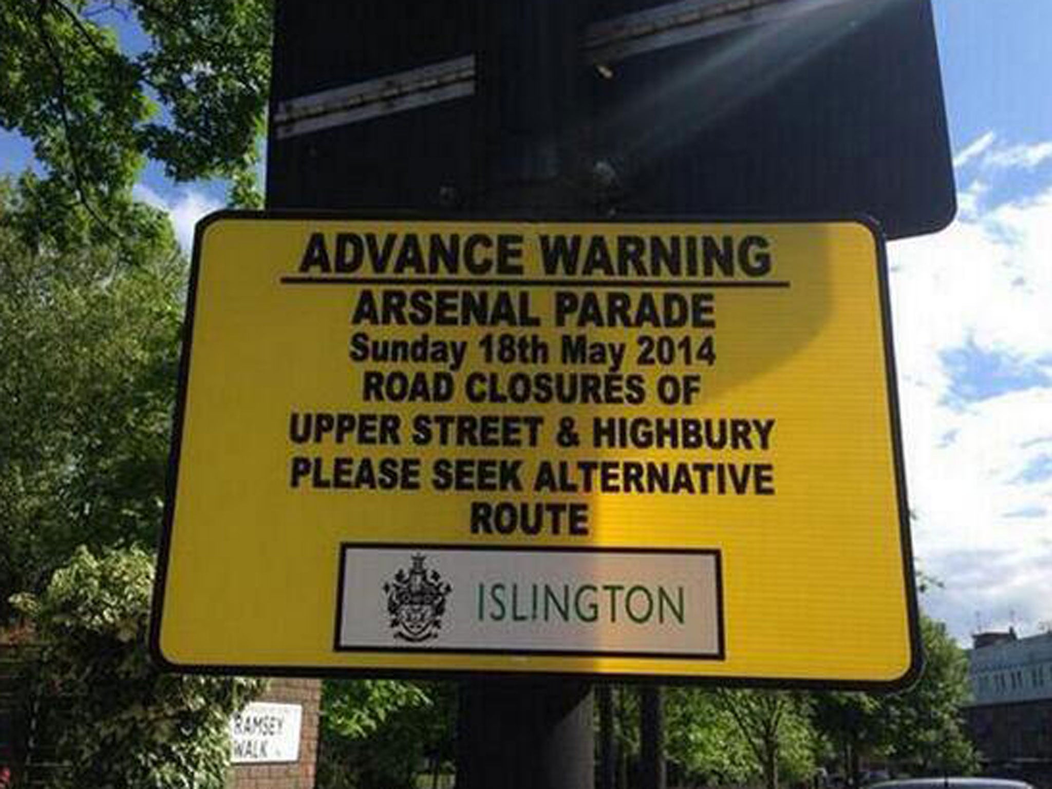 Arsenal's 'advance warning' of the parade