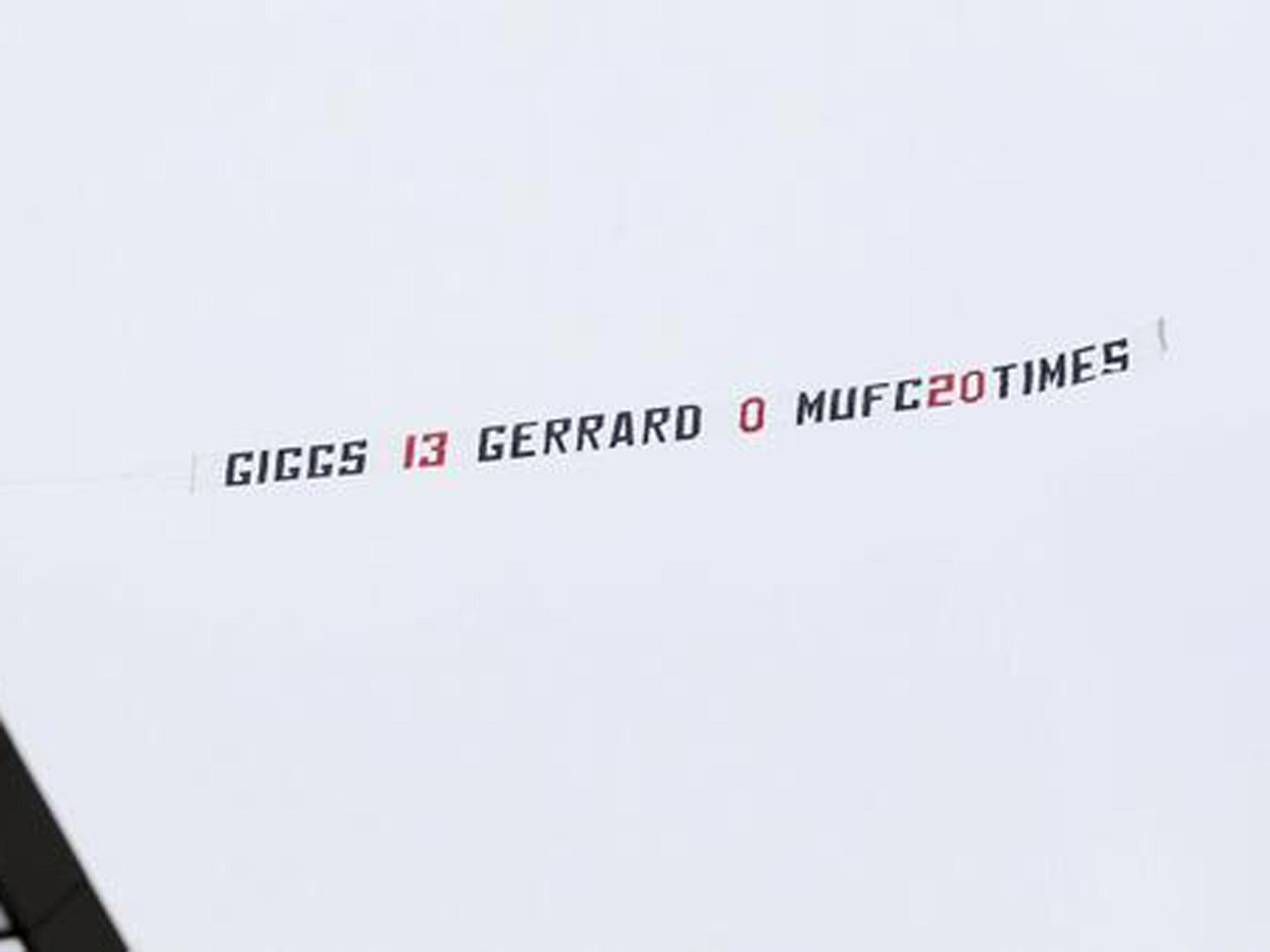 A banner that appeared over the Aviva Stadium in Dublin during the friendly between Liverpool and Shamrock Rovers
