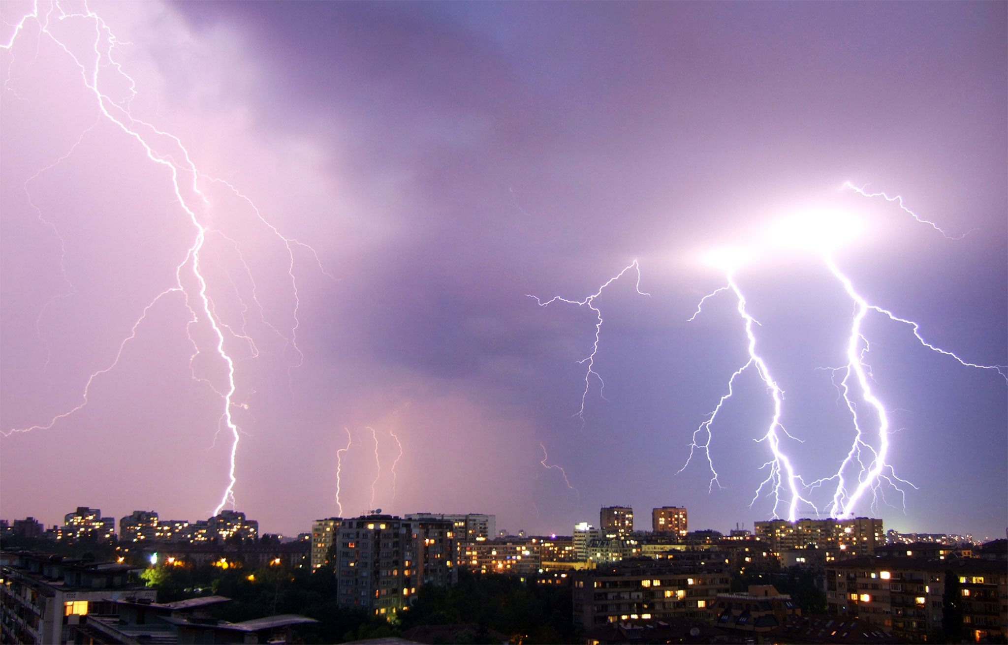 An entire family have survived being struck by lightning following a storm in the German city of Chemnitz.