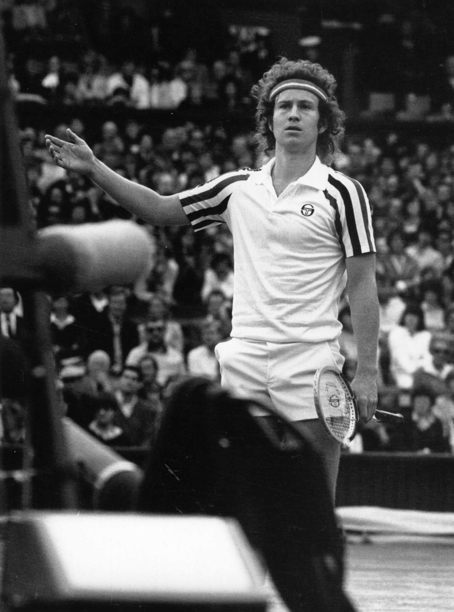 Yes he's serious: John McEnroe disputing an umpire's call, July 1980