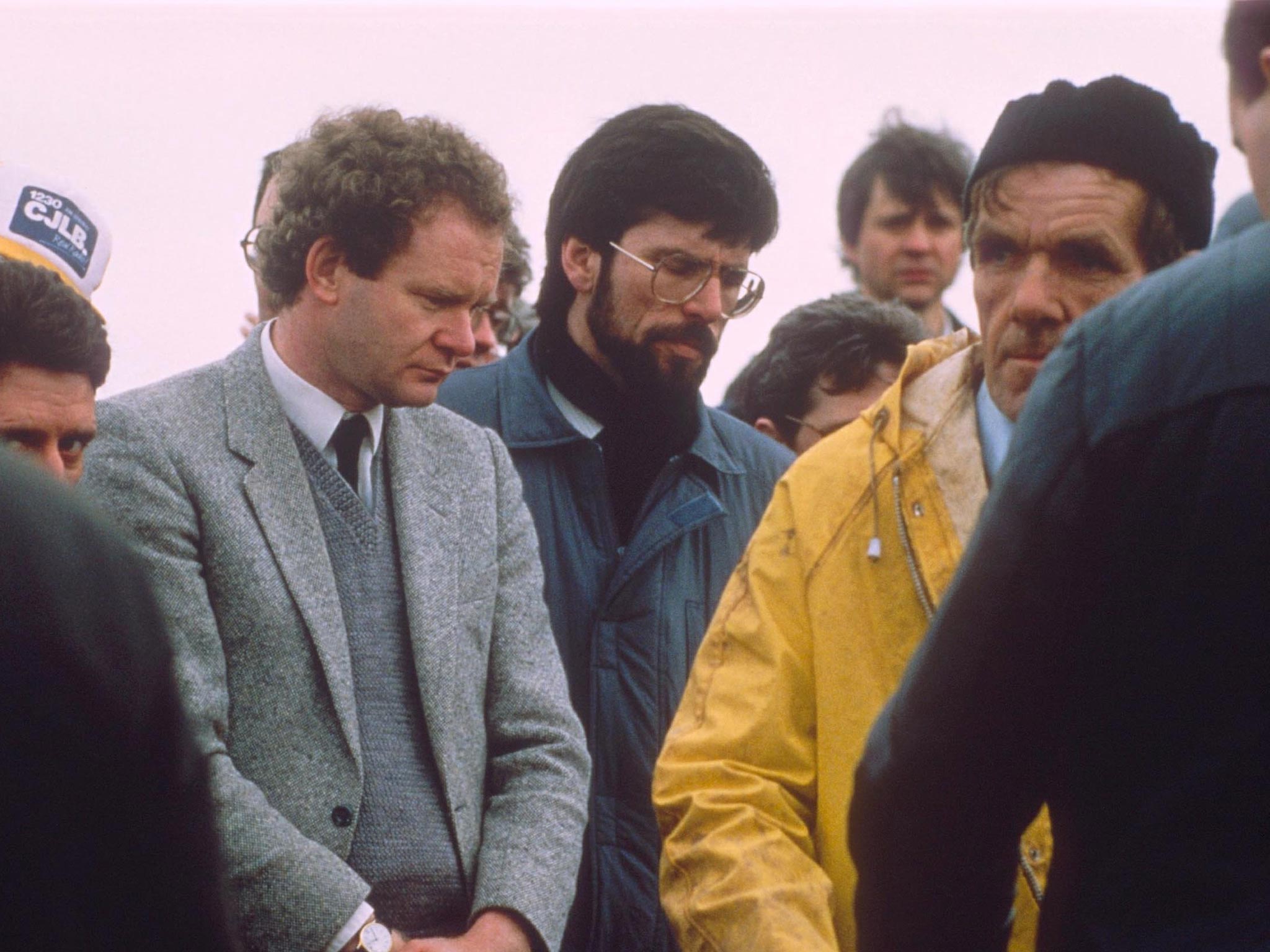 Conor Grimes ended up providing the voice of Gerry Adams (centre) for six years