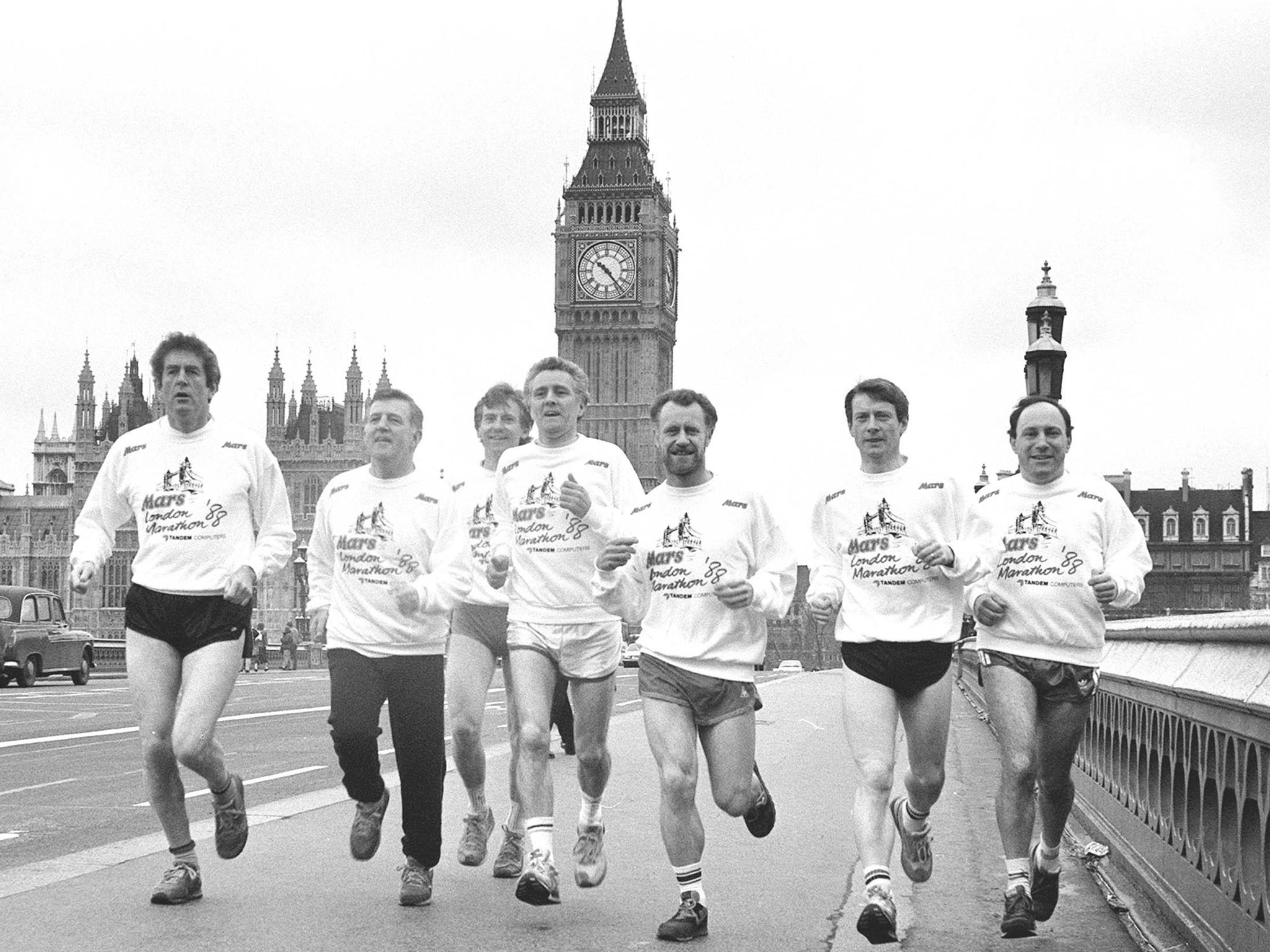Douglas, second left, with other MPs in training for
the 1988 London Marathon