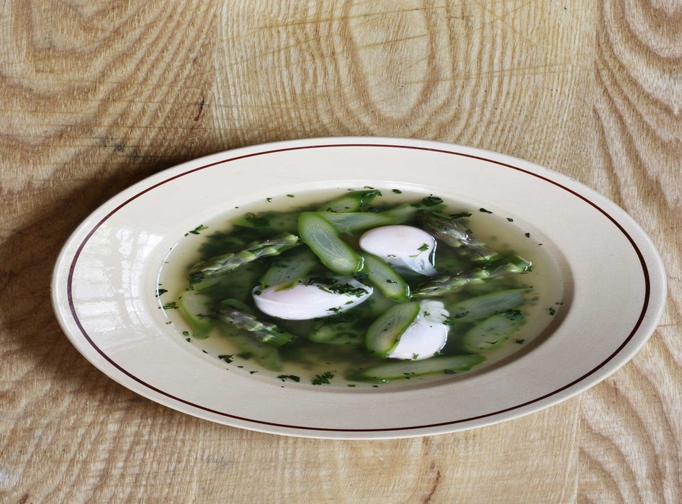 Mark Hix recipe Quail's egg and asparagus broth The Independent