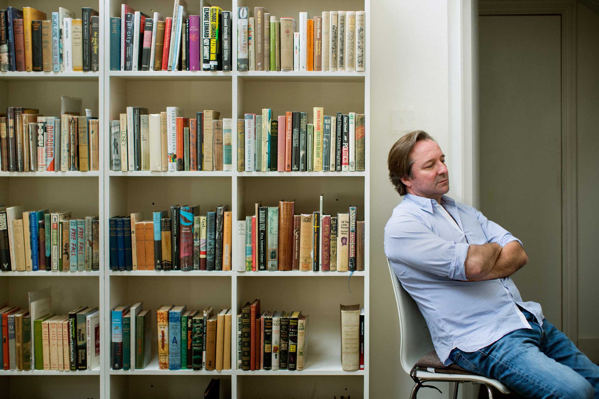 Well read: Pearson in his London office, with his collection of antique books