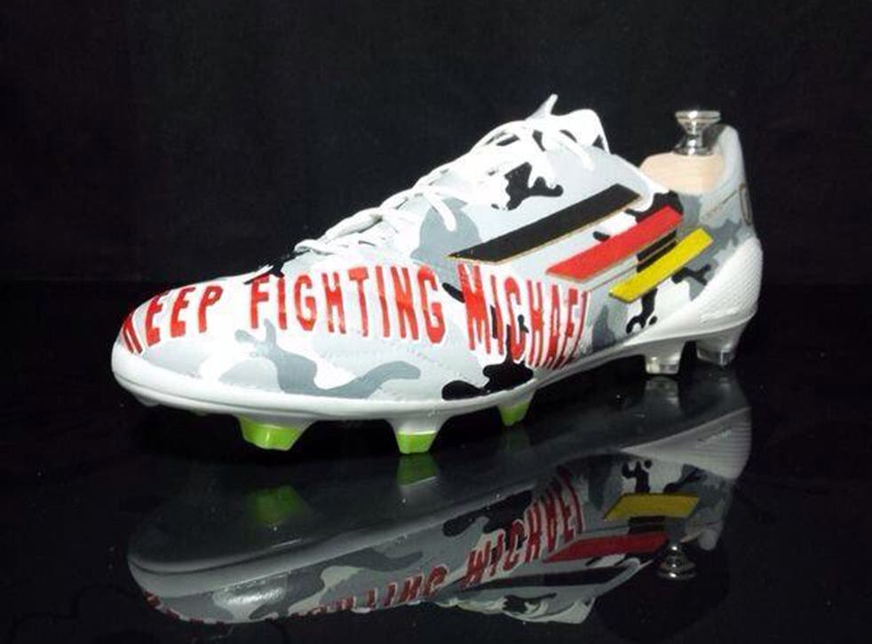Lukas Podolski will wear these special boots in the FA Cup final to pay tribute to Michael Schumacher