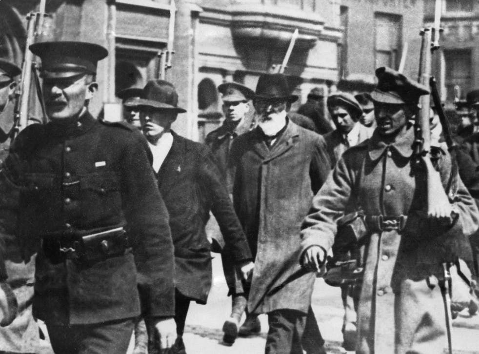Britain saw the Easter Rising as a stab in the back and the rebels, pictured here being led to captivity, as traitors. Subsequent executions made them into national heroes