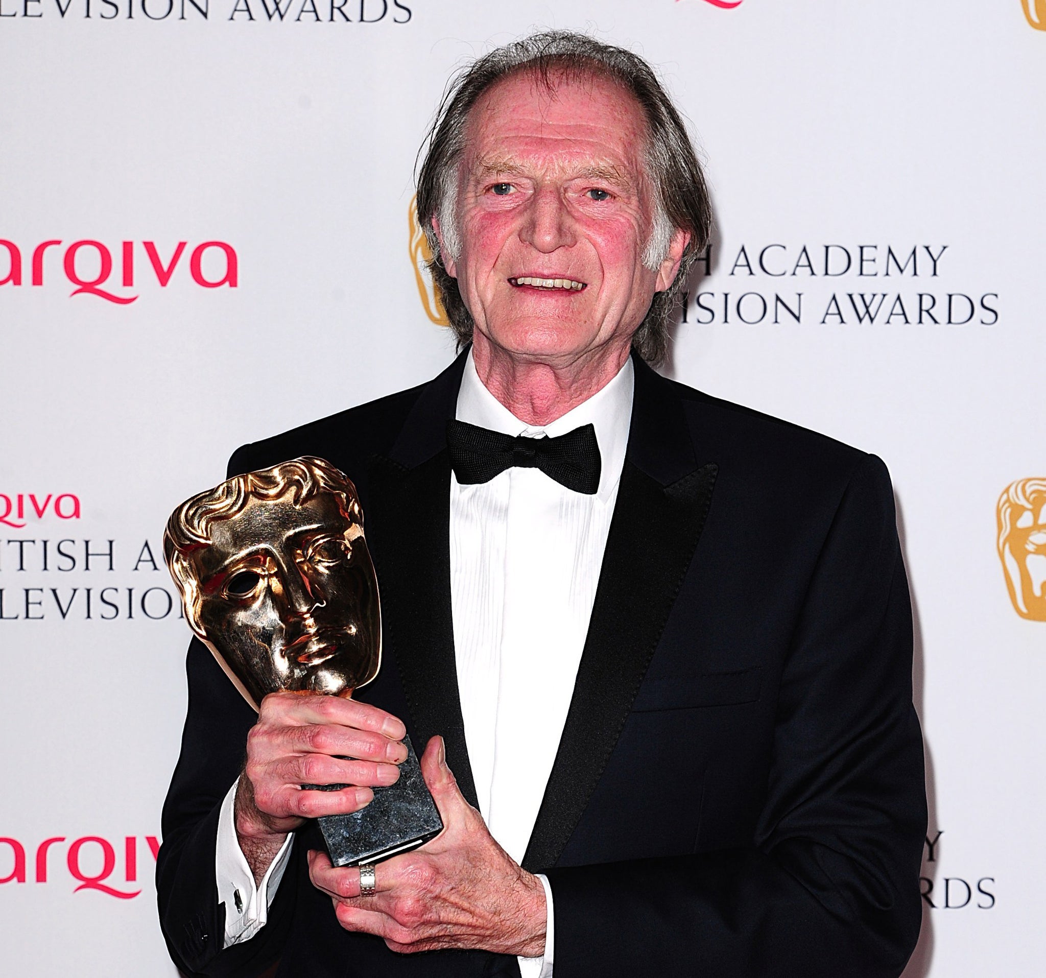 David Bradley with his Best Supporting Actor Bafta for his performance in Broadchurch
