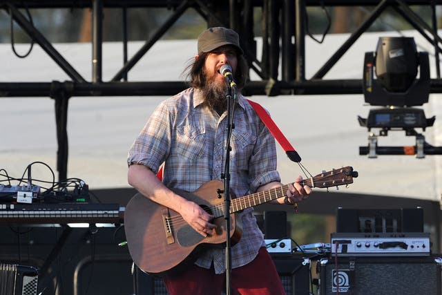 Jeff Mangum of Neutral Milk Hotel performs onstage during Coachella 2014