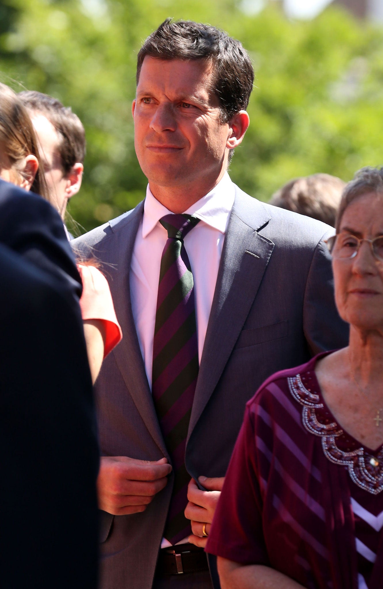 Tim Henman arrives at the service