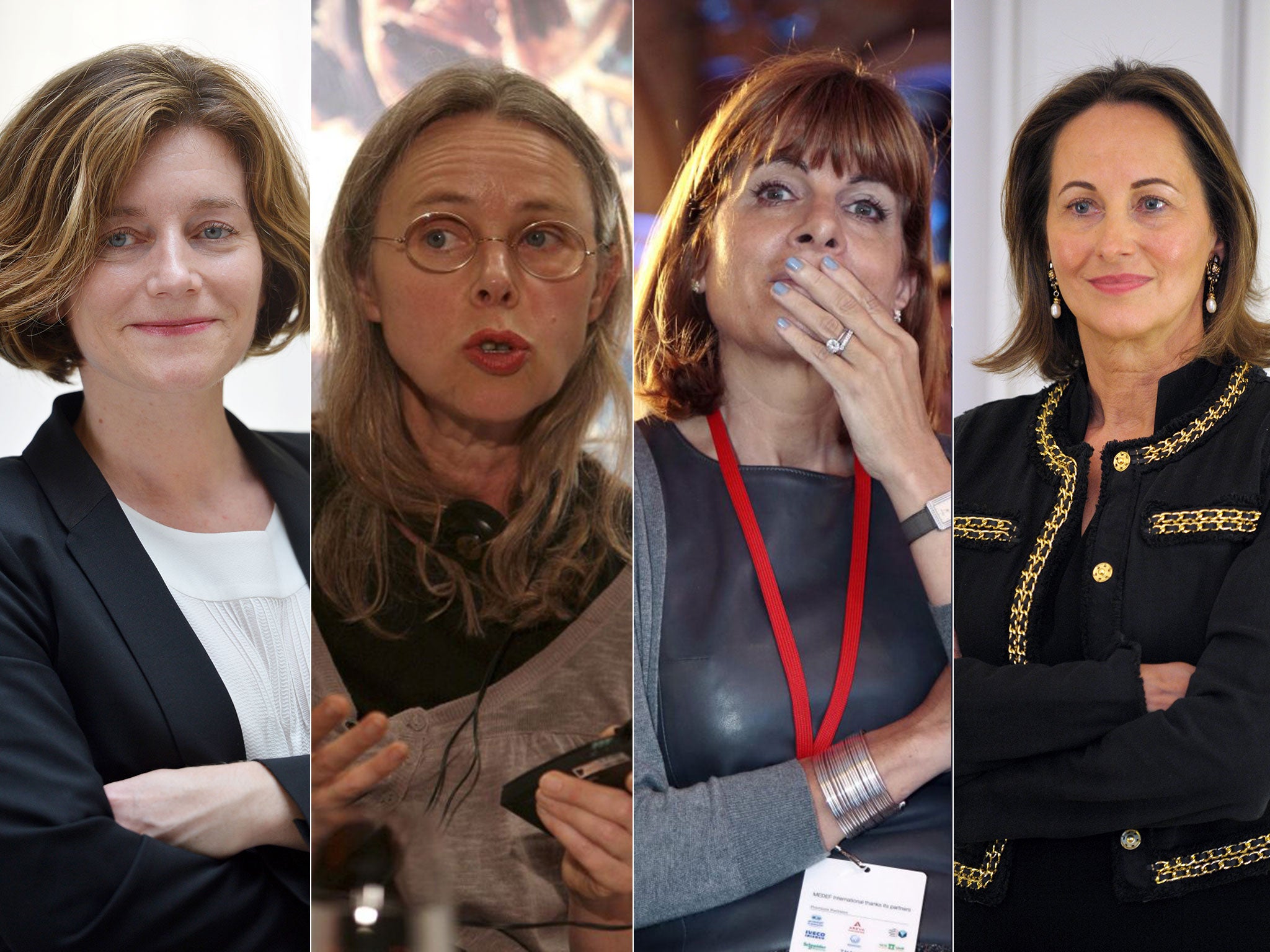 Women in the line of fire: (from left) former editor of ‘Le Monde’ Nougayrède, the sacked director of the Picasso museum Baldassari, businesswoman Lauvergeon, and Environment Minister Royal