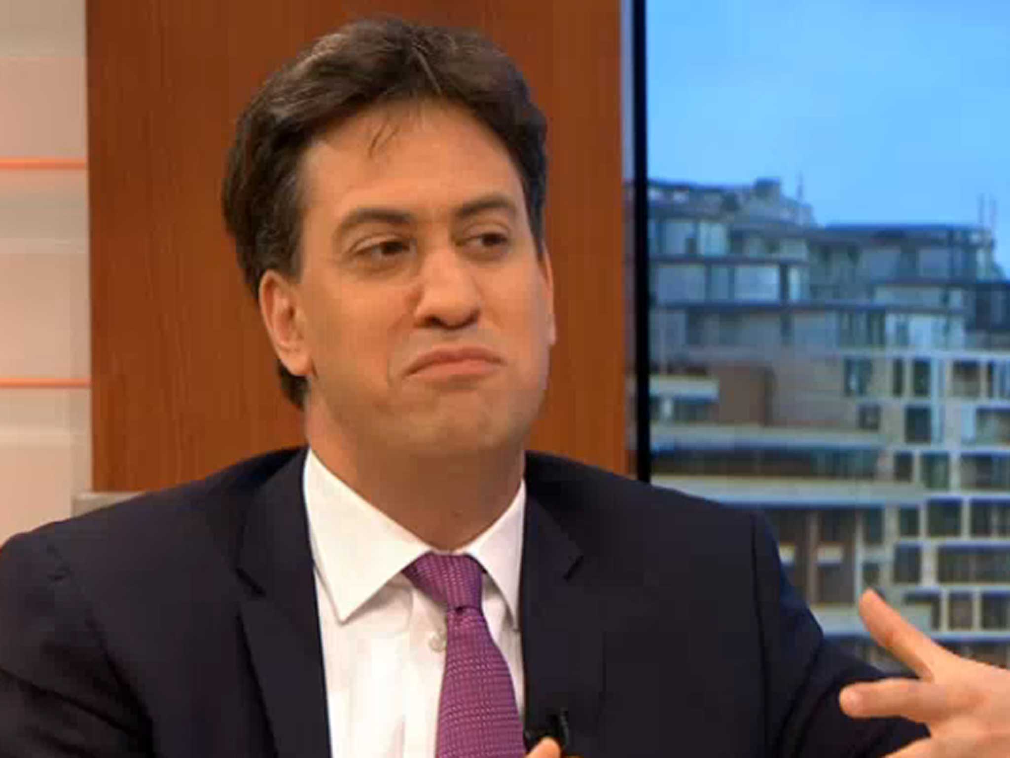 Miliband on the Good Morning Britain show earlier today, 20 May 2014
