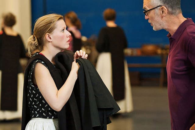 Second to nun: Sally Matthews in rehearsals with Alan Oke for Poulenc's 'Dialogues des Carmélites' at the Royal Opera House 